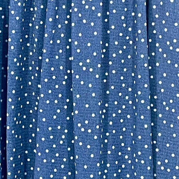 Anthropologie Weston Chiffon Midi Dress XS | Blue Polka Dot Cap Sleeve Fit Flare - Picture 9 of 15